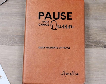 Feminist Personalized Warrior Journal, Cancer Recovery Gift, Encouragement Gift, Sobriety Anniversary Daily Pause Journal, Gratitude Journal
