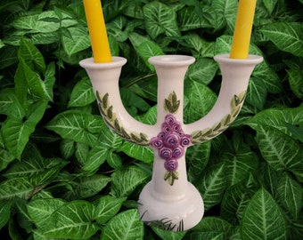 Rosa Ljung decorative candelabra for 3 candles. Swedish vintage 1960s.