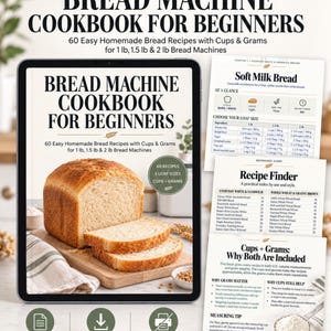 Ricettario per principianti sulla macchina del pane: 60 ricette con dosi in tazze e grammi (PDF)