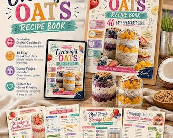 Overnight Oats Recipe Book PDF, 40 Easy Breakfast Jars with Meal Prep Guide
