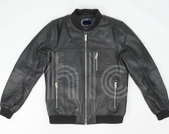 Handmade Men's Black Motorcycle Leather Jacket, Vintage leather Jacket, Cafe racer Bike rider Jacket, Fathers Day Gift For Him