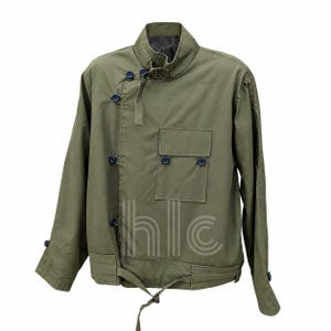 Handgefertigte Baumwoll-Militärjacke für Herren - Grüner Mantel im Vintage-Stil der schwedischen Armee, strapazierfähige klassische U-Boot-Oberbekleidung für Freizeit- und Outdoorbekleidung