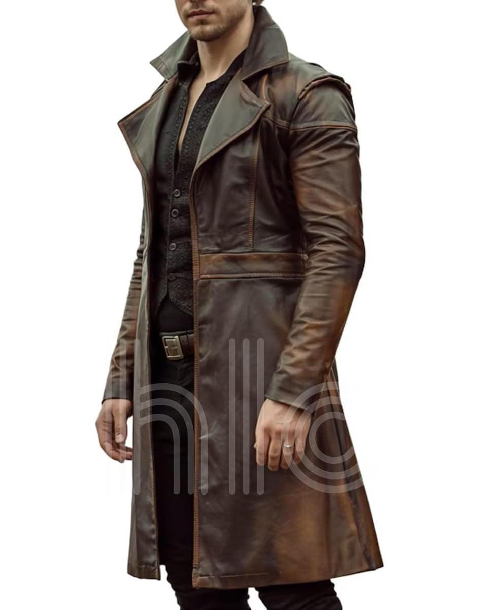 Buy Long Leather Coat Online In India - Etsy India