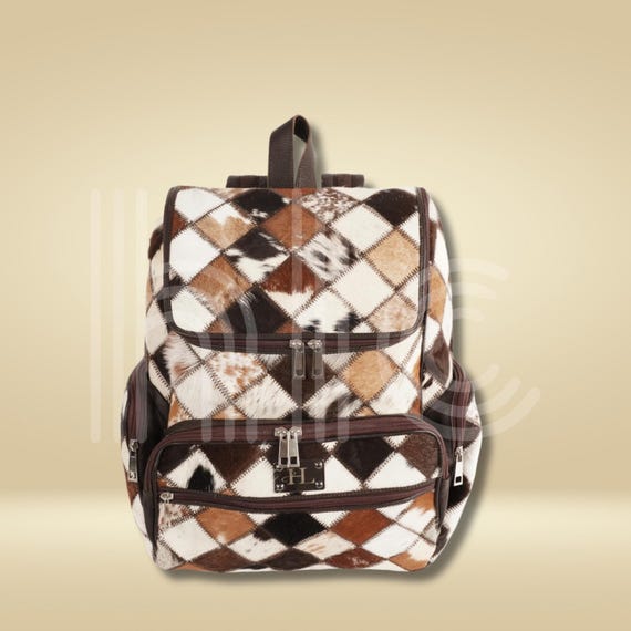 Genuine Leather Backpack Purse Vintage Daypack College Bag Handmade Cowhide Handmade Natural Cowhide Backpack | Western Diaper Bag For  main image 3