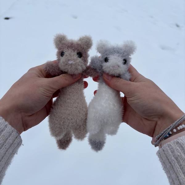 Crochet Ferret Plushie - Cute Handmade Crochet Plushie - Ava Crochetvas