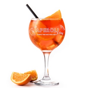 Aperitifglas Spritz Glas mit Gravur 630 ml Cocktailglas mit Spruch Aperitif Gläser Aperoli Spülmaschinenfest Gläser Set Geschenk After Work