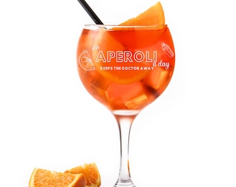 Aperitif glass Spritz glass with engraving 630 ml cocktail glass with saying Aperitif glasses Aperoli Dishwasher safe glasses set gift after work