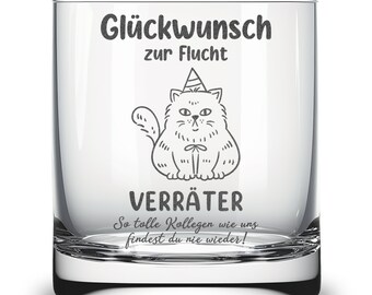 Glass with engraving for farewell colleague funny gift farewell farewell gift colleagues job change new job traitor