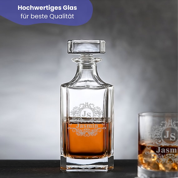 Whisky Set Mit Gravur – Mittelalter-Karaffe 700 Ml & Gläser In Holzbox, Personalisierbar