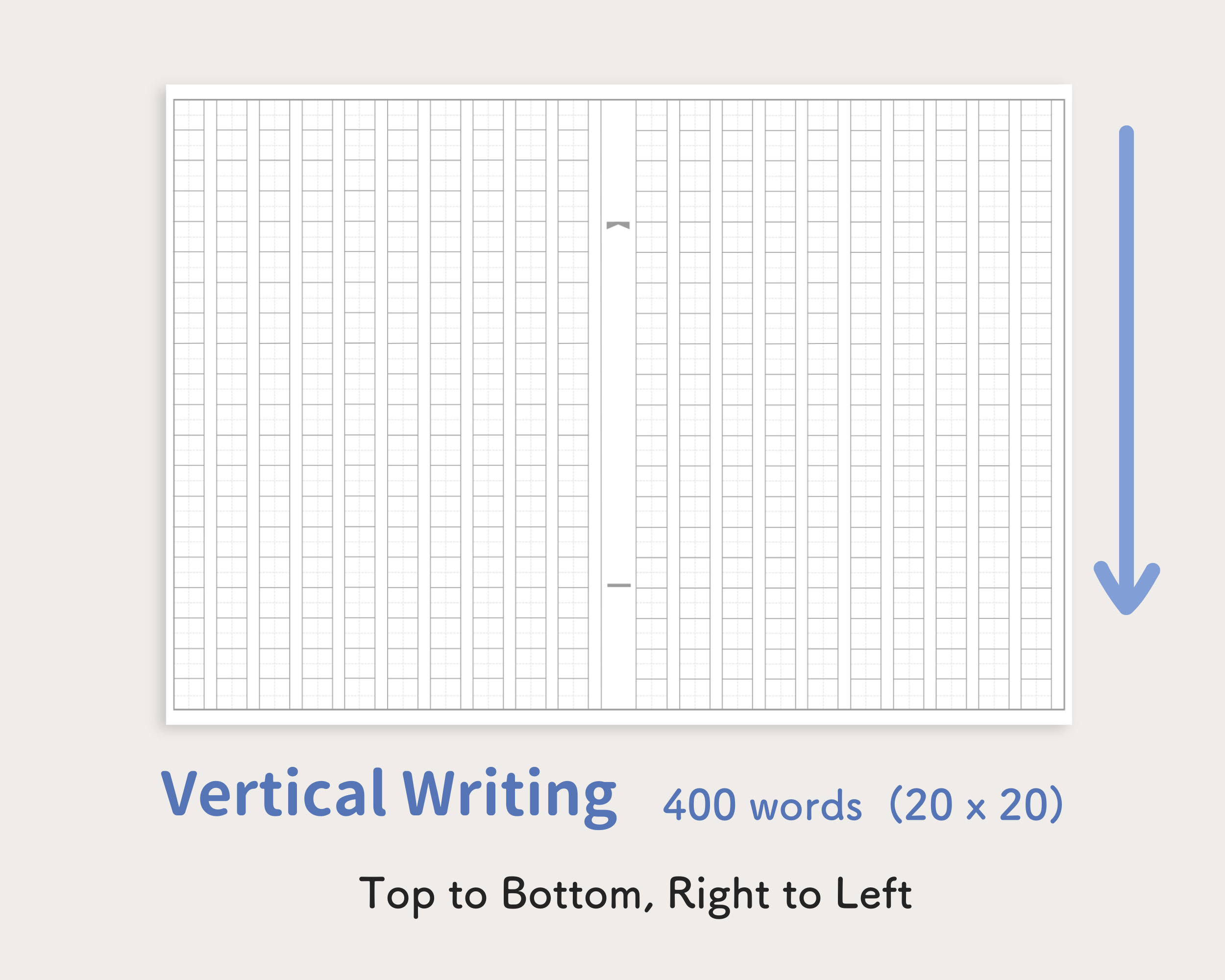 Japanese Traditional Writing Paper Vertical + Horizontal Template