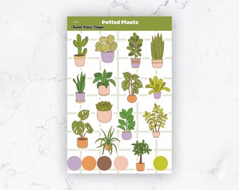 Hoja de pegatinas de Plant Journal para Bullet Journaling, Planner