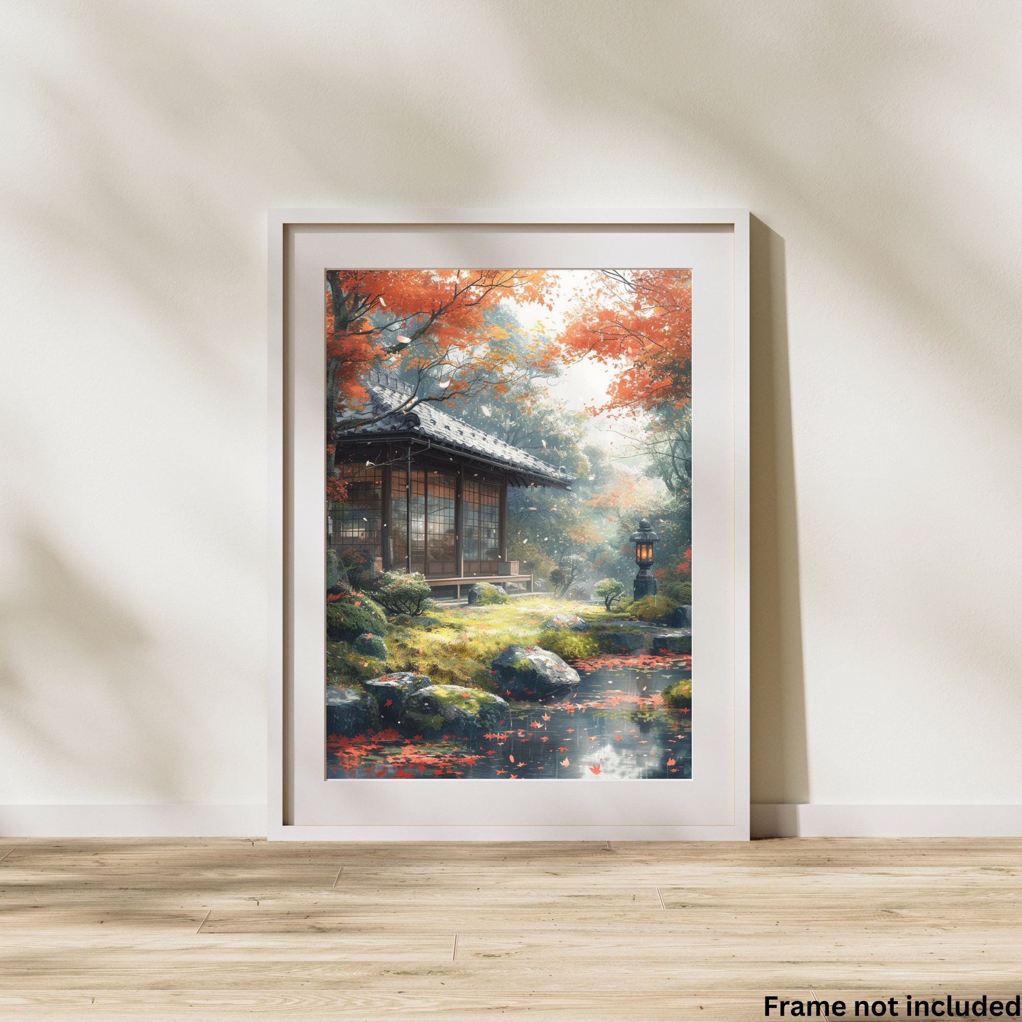 Japanese Garden Wall Art Poster Etsy