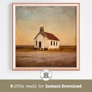 Vintage Prairie Church Art Print: Americana Digital Download