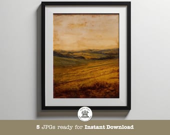Wine Country Landscape Print: Rustic Vineyard Art (Digital Download)