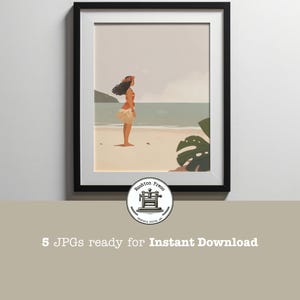 Moana Disney Kunstdruck Mädchen-Schlafzimmer-Dekor, Kinderzimmer Kinderzimmer Wandkunst, Mutului Hei Hei Maui, Moana 2 Wandkunst Kinder Geschenke, digitale Kunst