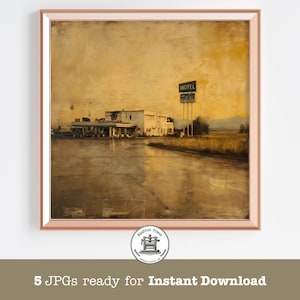 Desert Motel Print: Vintage Americana Wall Art (Digital Download, 5 JPGs)