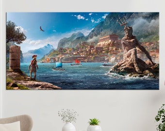 Odyssey Poseidon Canvas Print: Kids Game Room Decor