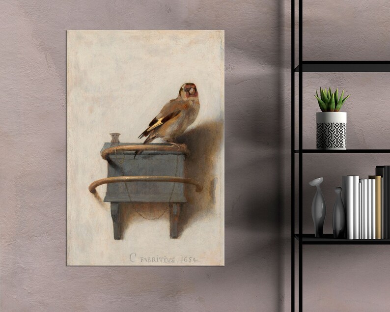 The Goldfinch by Carel Fabritius Canvas Print: Vintage Bird Wall Art - Etsy