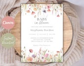 Wildflower Baby Shower Invitation: Editable Baby in Bloom Invite (Digital Download)