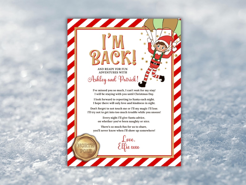 Editable Elf Arrival Letter Templates, Hello, I'm Back, Goodbye Notes ...