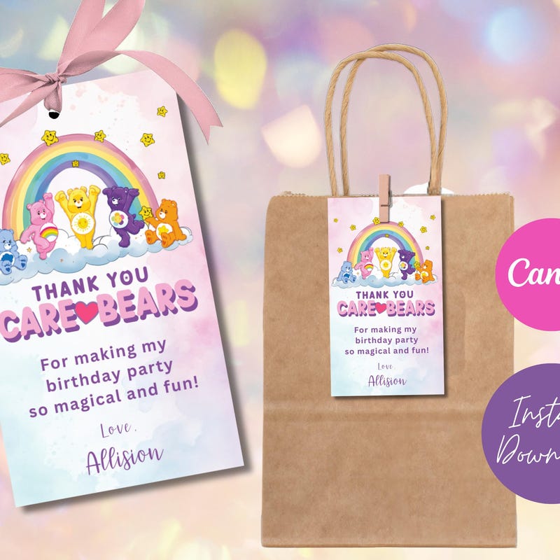 Care Bear Tags Printable Etsy Care Bear Tags Printable Etsy