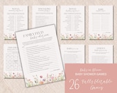 Baby in Bloom Shower Game Bundle: Floral Canva Templates (Digital Download))