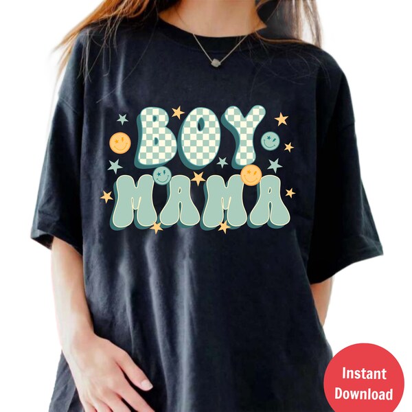 Digital download Retro Boy Mama PNG, Mother's Day Gifts For Boy Mama, New Boy Mama, Mom Of Boys png, Mama png, Mom Life Shirt Mama Gift PNG