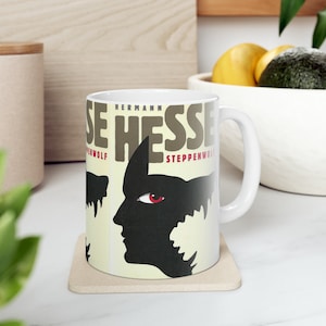 Hermann Hesse&#39;s Steppenwolf Book Cover Coffee Mug, Book Mugs, Coffee Cup, Ceramic Mug, Book Lover Gift