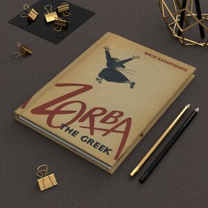Notitieboek Zorba de Griekse Nikos Kazantzakis, boekjournaal, notitieboek met harde kaft, cadeau boekenliefhebber, leesgrage geschenken