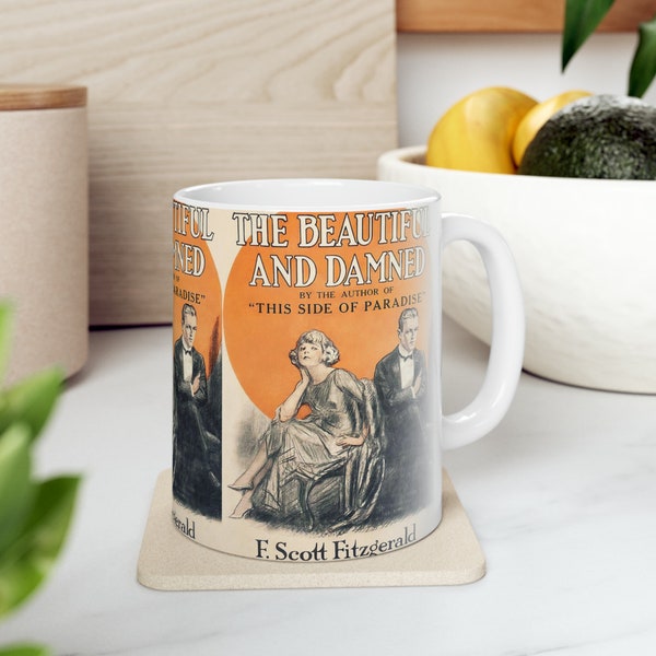 F. Scott Fitzgerald's The Beautiful and Damned Book Cover Coffee Mug, Book Mugs, Coffee Cup, Ceramic Mug, Book Lover Gift