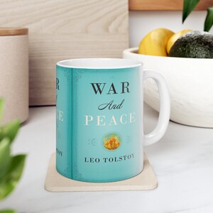Leo Tolstoy&#39;s War and Peace Coffee Mug, Book Mugs, Coffee Cup, Ceramic Mug, Book Lover Gift