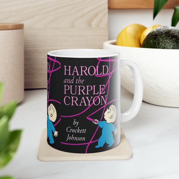 Crockett Johnson's Harold and the Purple Crayon Coffee Mug, Book Mugs, Coffee Cup, Ceramic Mug, Book Lover Gift