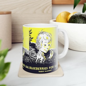 Robert McCloskey&#39;s Blueberries for Sal Coffee Mug, Book Mugs, Coffee Cup, Ceramic Mug, Book Lover Gift
