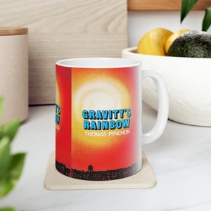 Thomas Pynchon&#39;s Gravity&#39;s Rainbow Book Cover Coffee Mug, Book Mugs, Coffee Cup, Ceramic Mug, Book Lover Gift