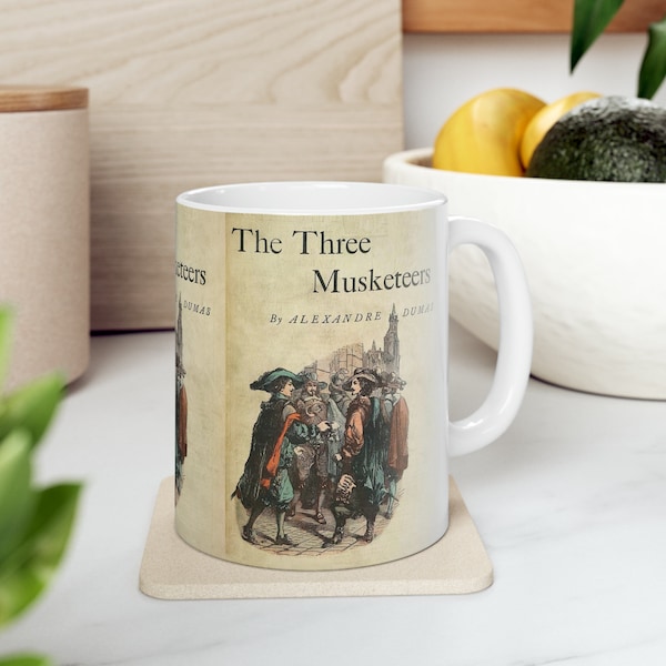 Alexandre Dumas' The Three Musketeers Book Cover Coffee Mug, Book Mugs, Coffee Cup, Ceramic Mug, Book Lover Gift