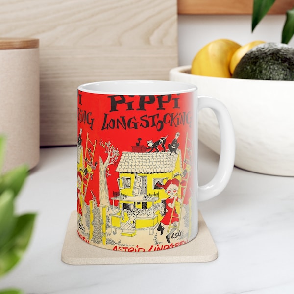 Astrid Lindgren's Pippi Longstocking Coffee Mug, Book Mugs, Coffee Cup, Ceramic Mug, Book Lover Gift