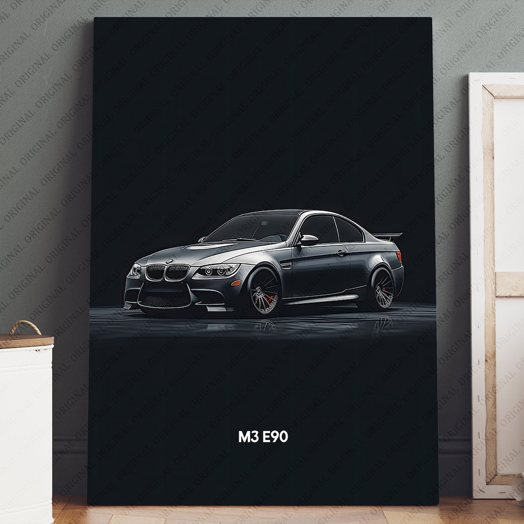 BMW M3 E90 Inspired Poster Canvas Wall Art, Car Poster, Car Art, Car ...