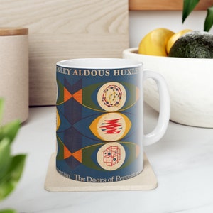 Aldous Huxley&#39;s The Doors of Perception Book Cover Coffee Mug, Book Mugs, Coffee Cup, Ceramic Mug, Book Lover Gift