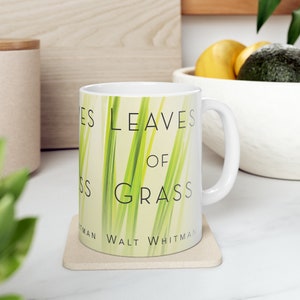 Walt Whitman&#39;s Leaves of Grass Coffee Mug, Book Mugs, Coffee Cup, Ceramic Mug, Book Lover Gift