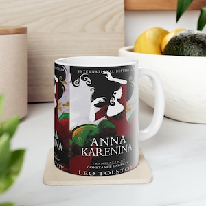 Leo Tolstoy&#39;s Anna Karenina Book Cover Coffee Mug, Book Mugs, Coffee Cup, Ceramic Mug, Book Lover Gift