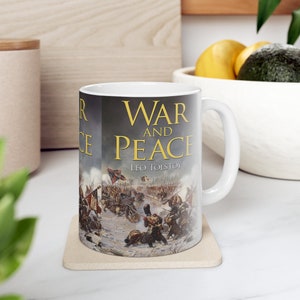 Leo Tolstoy&#39;s War and Peace Coffee Mug, Book Mugs, Coffee Cup, Ceramic Mug, Book Lover Gift