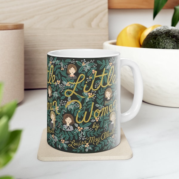 Louisa May Alcott's Little Women Book Cover Coffee Mug, Book Mugs, Coffee Cup, Ceramic Mug, Book Lover Gift