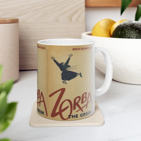 Nikos Kazantzakis' Zorba the Greek Coffee Mug, Book Mugs, Coffee Cup, Ceramic Mug, Book Lover Gift