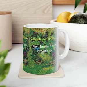 Gabriel Garcia Marquez&#39;s One Hundred Years of Solitude Book Cover Coffee Mug, Book Mugs, Coffee Cup, Ceramic Mug, Book Lover Gift