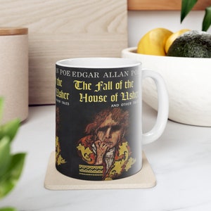 Edgar Allan Poe's The Fall of the House of Usher Coffee Mug, Book Mugs, Coffee Cup, Ceramic Mug, Book Lover Gift
