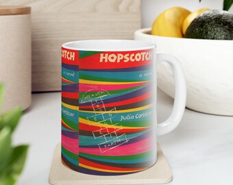 Julio Cortazar's Hopscotch Coffee Mug, Book Mugs, Coffee Cup, Ceramic Mug, Book Lover Gift