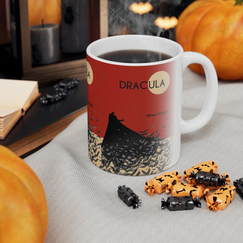 LookHUMAN Dabbing Dracula Ceramic Coffee Mug - 11 Oz Funny Halloween Novelty Mug, Microwave Safe