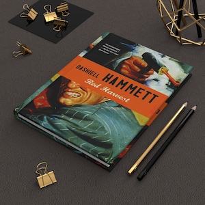 Dashiell Hammett&#39;s Red Harvest Notebook, Book Journal, Hardcover Notebook, Book Lover Gift, Bookish Gifts