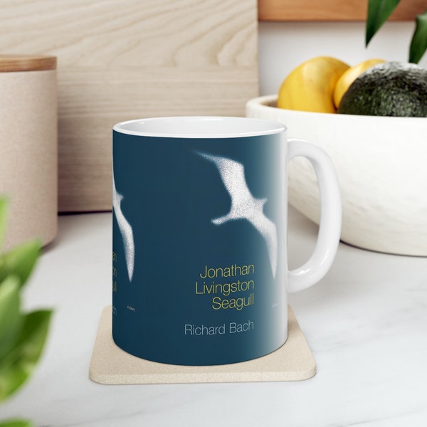 Richard Bach's Jonathan Livingston Seagull Coffee Mug, Book Mugs, Coffee Cup, Ceramic Mug, Book Lover Gift