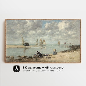 Summer Beach Frame TV Art Seascape Vintage Beach Landscape | Coastal, Nautical or Beach House Decor |  Oil Painting for Tv | by ARTEDYA